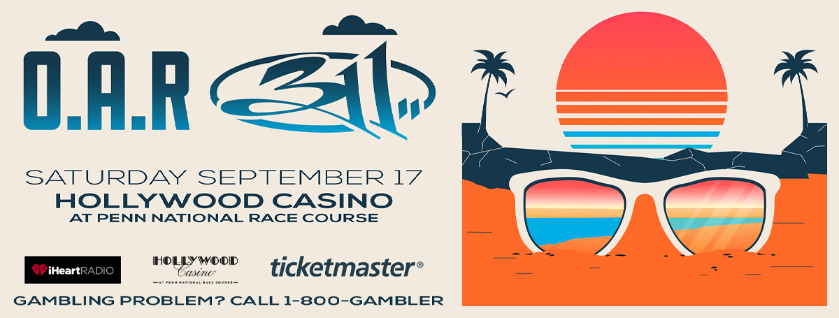 @O.A.R. and @311 are coming to Hollywood Casino at Penn National Race Course on Saturday, September 17th!