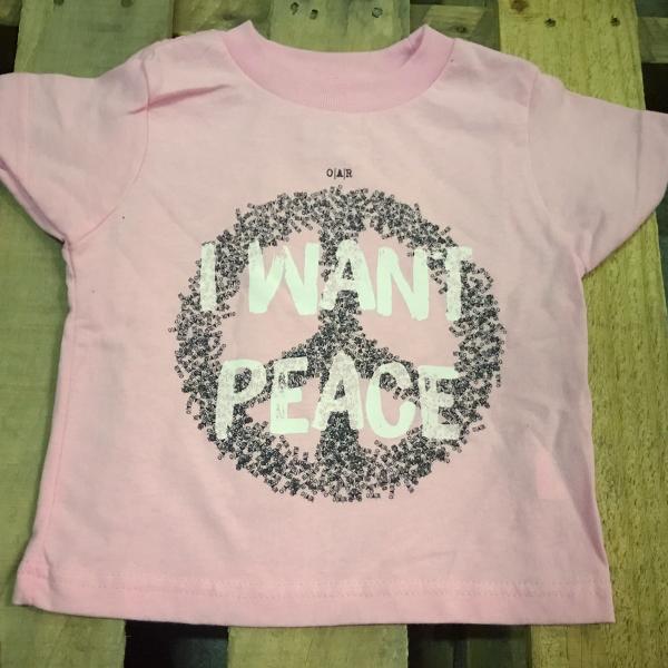 I Want Peace Youth Tee Pink