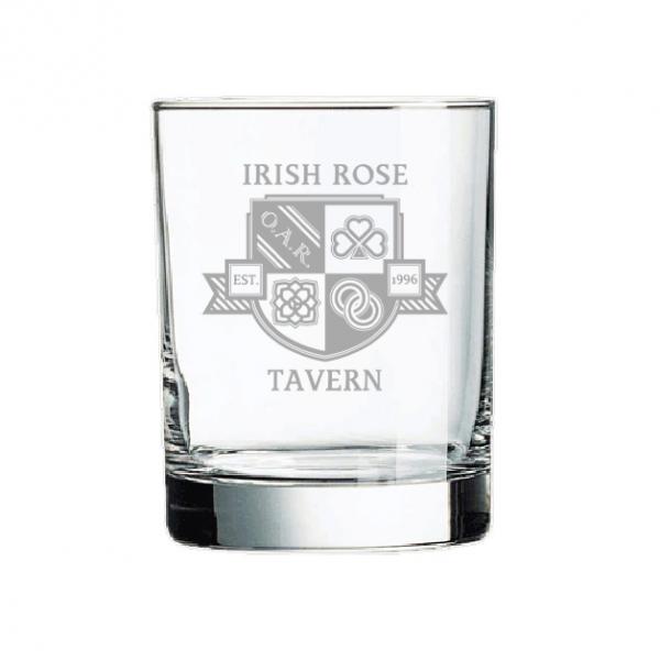 Irish Rose Tavern Crest Rocks Glass